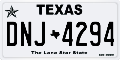 TX license plate DNJ4294