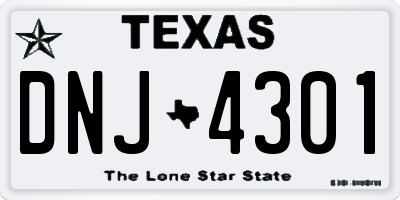 TX license plate DNJ4301