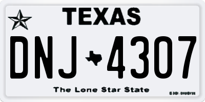 TX license plate DNJ4307