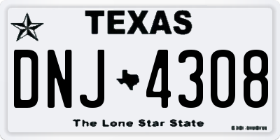 TX license plate DNJ4308