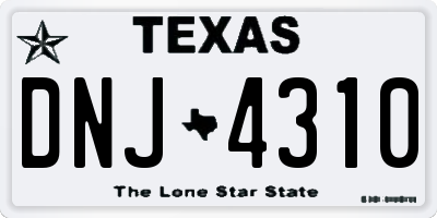 TX license plate DNJ4310