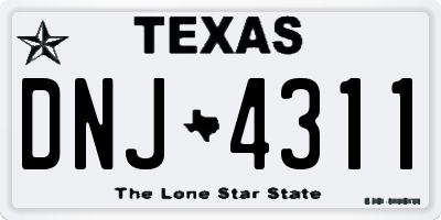 TX license plate DNJ4311