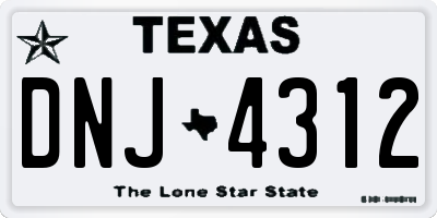 TX license plate DNJ4312
