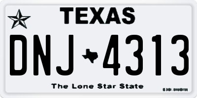 TX license plate DNJ4313