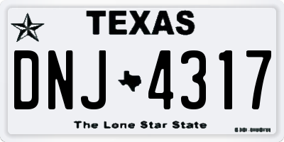 TX license plate DNJ4317