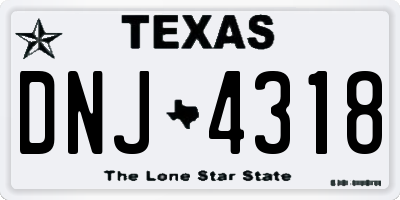 TX license plate DNJ4318