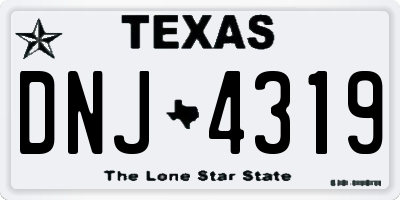 TX license plate DNJ4319