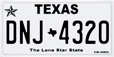 TX license plate DNJ4320