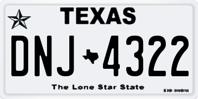 TX license plate DNJ4322