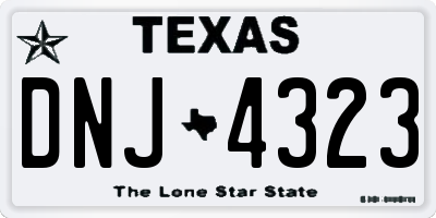 TX license plate DNJ4323