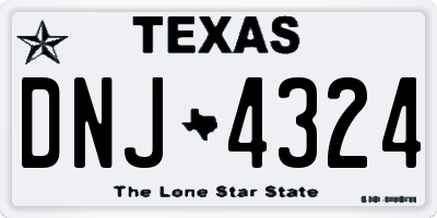 TX license plate DNJ4324