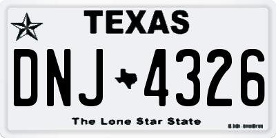 TX license plate DNJ4326