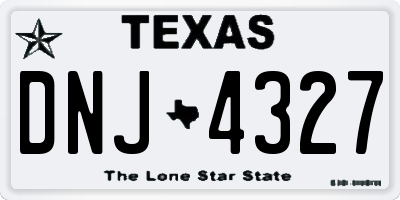 TX license plate DNJ4327