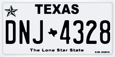 TX license plate DNJ4328