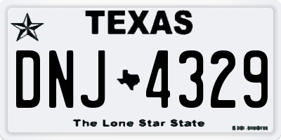 TX license plate DNJ4329