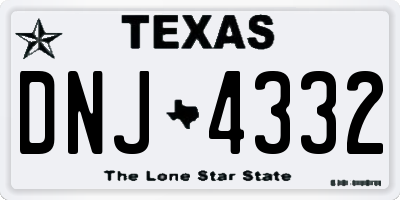 TX license plate DNJ4332