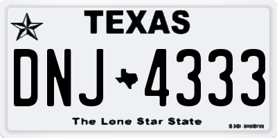 TX license plate DNJ4333