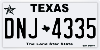 TX license plate DNJ4335