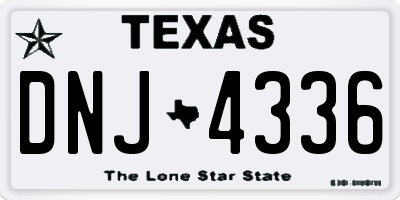 TX license plate DNJ4336