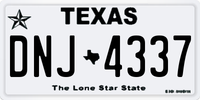 TX license plate DNJ4337