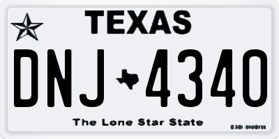 TX license plate DNJ4340
