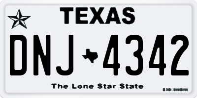 TX license plate DNJ4342