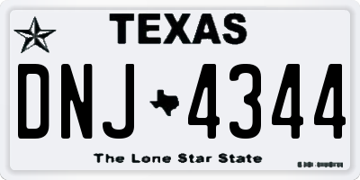TX license plate DNJ4344