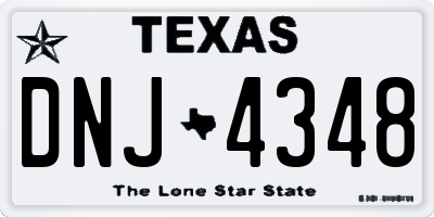 TX license plate DNJ4348