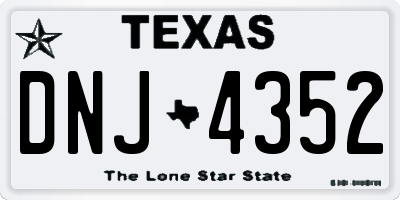TX license plate DNJ4352
