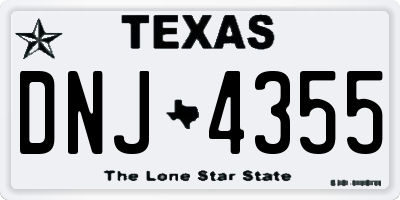 TX license plate DNJ4355