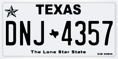 TX license plate DNJ4357