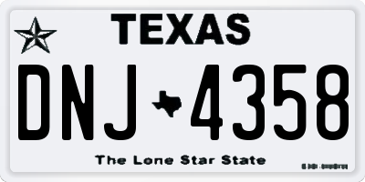 TX license plate DNJ4358