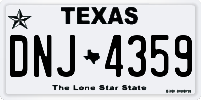 TX license plate DNJ4359
