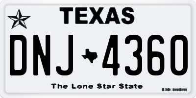TX license plate DNJ4360