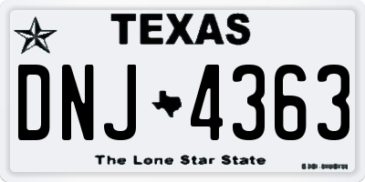 TX license plate DNJ4363