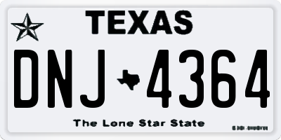 TX license plate DNJ4364