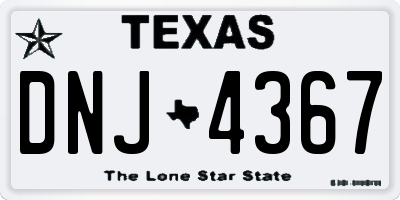 TX license plate DNJ4367