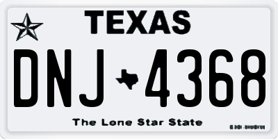 TX license plate DNJ4368