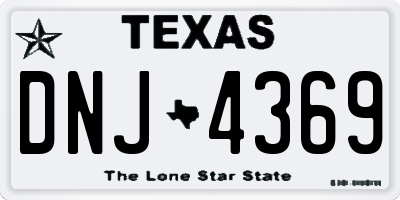 TX license plate DNJ4369