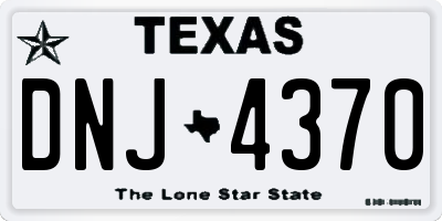 TX license plate DNJ4370