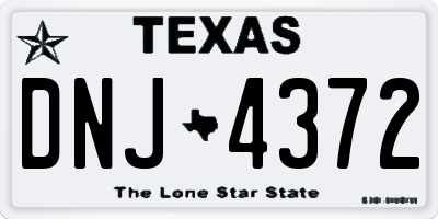 TX license plate DNJ4372