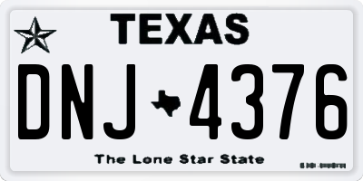TX license plate DNJ4376