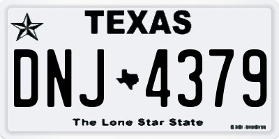 TX license plate DNJ4379