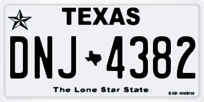 TX license plate DNJ4382
