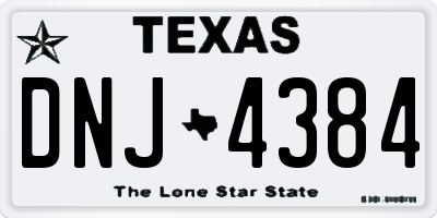 TX license plate DNJ4384