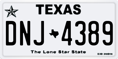 TX license plate DNJ4389