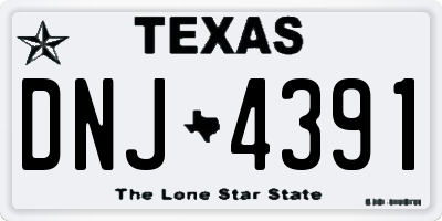 TX license plate DNJ4391