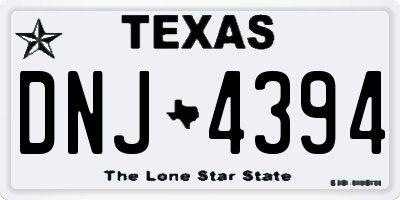 TX license plate DNJ4394