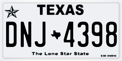 TX license plate DNJ4398