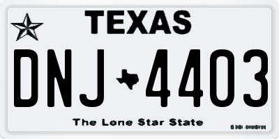 TX license plate DNJ4403